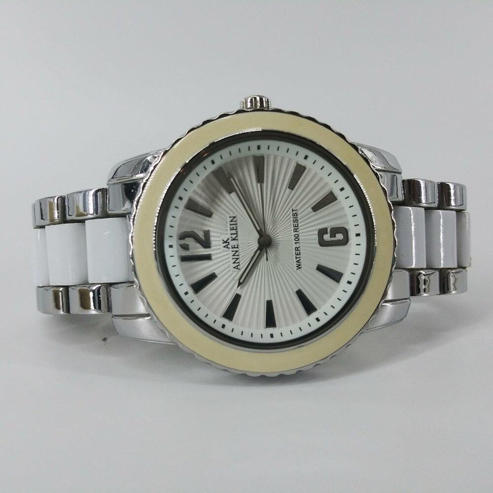 AK Anne Klein Watch Women's Wristwatch 121E White Y2K - Picture 2 of 10